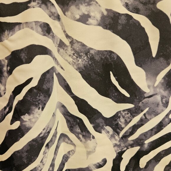 Catalina Women's Swimsuit Top (only) Black Zebra, Plus Size 2X halter neck tie - Picture 10 of 12